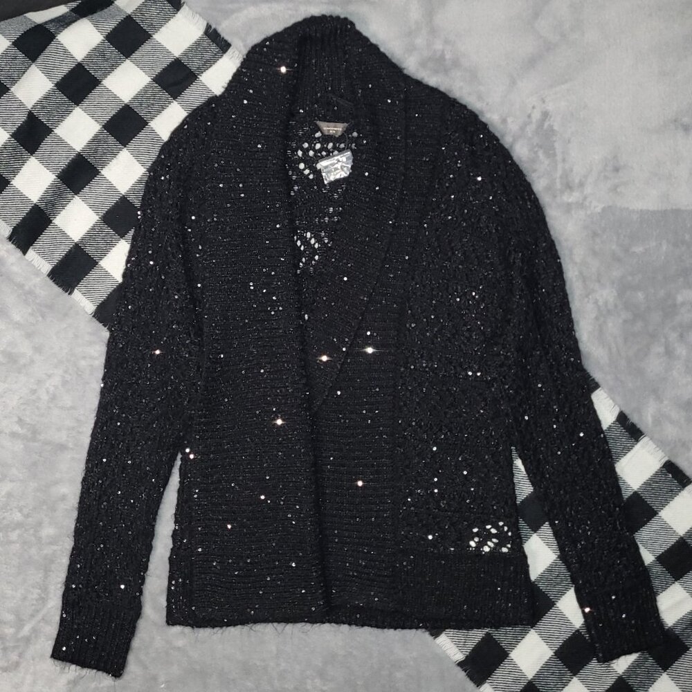 M | Denver Hayes | Sparkle Knit Draped Cardigan